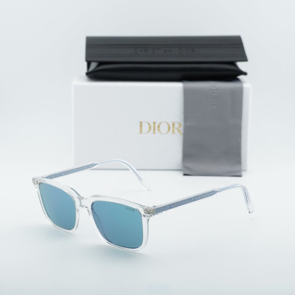 Dior INDIOR S1I 85B7 Square Sunglasses - Transparent/Blue